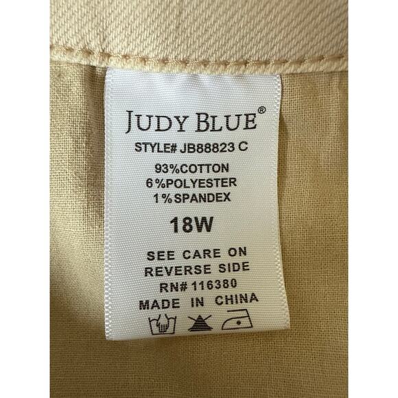 NEW Judy Blue High Waist Garment Dyed Destroyed 90s Straight Bone Stretch Sz 18W - Picture 15 of 16